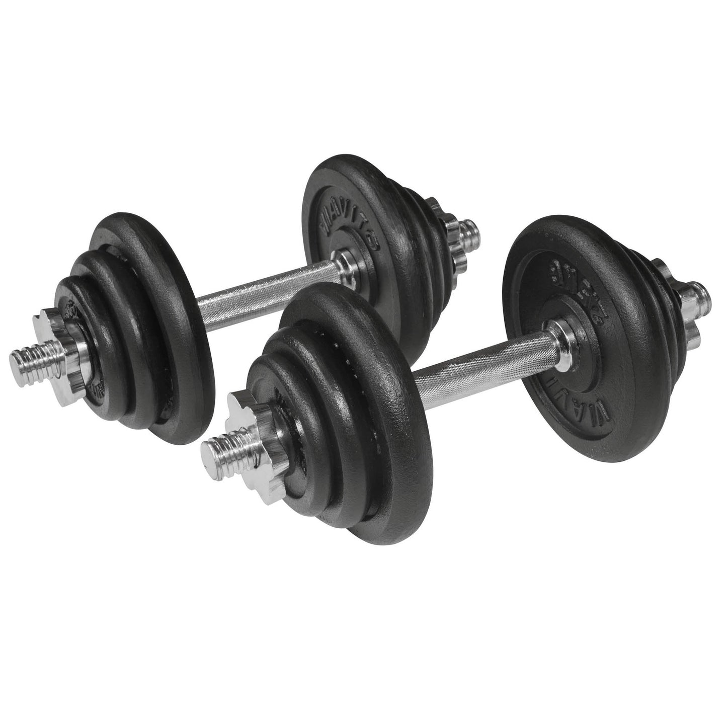 |Viavito 20kg Black Cast Iron Dumbbell Set  - Dumbbells1|