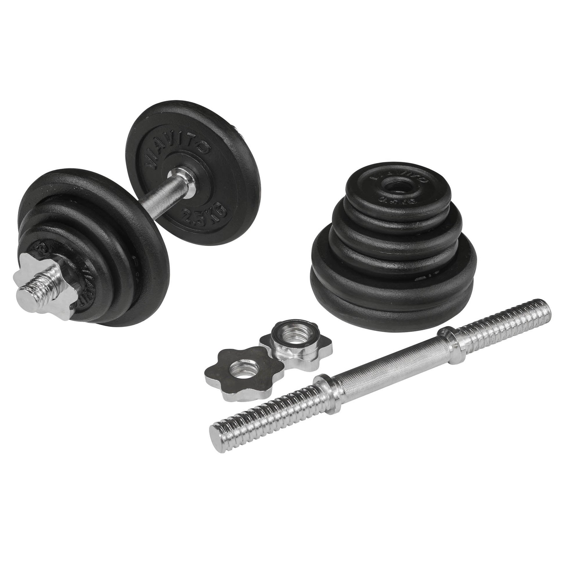 |Viavito 20kg Black Cast Iron Dumbbell Set  - Dumbbells2|