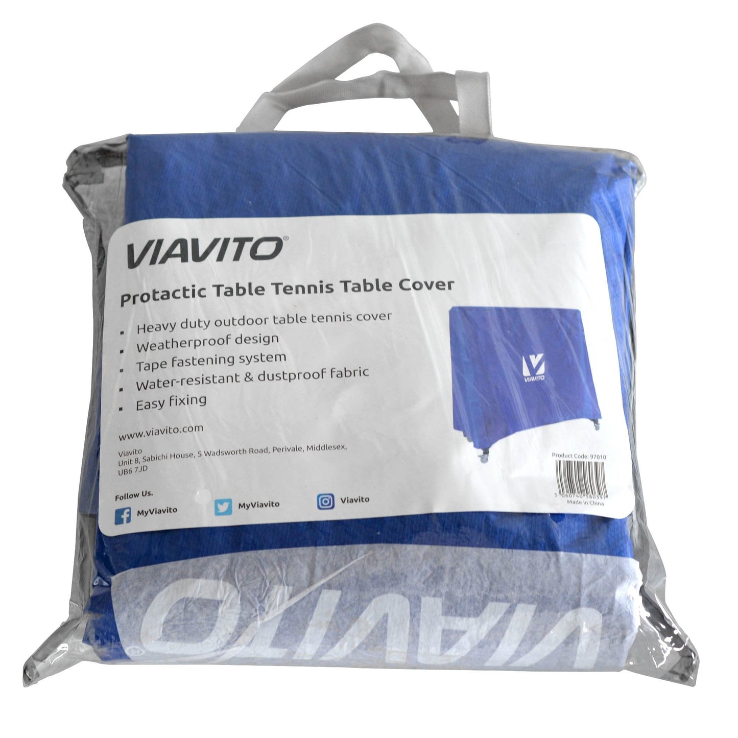 |Viavito Protactic Table Tennis Table Cover - Plastic Bag|