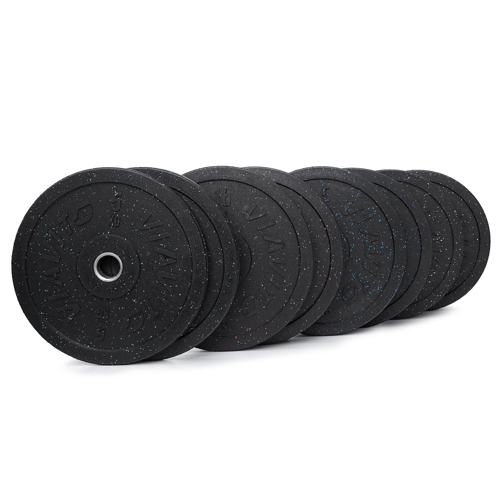 |Viavito Rubber Crumb Bumper Olympic 110kg Weight Plates Set|