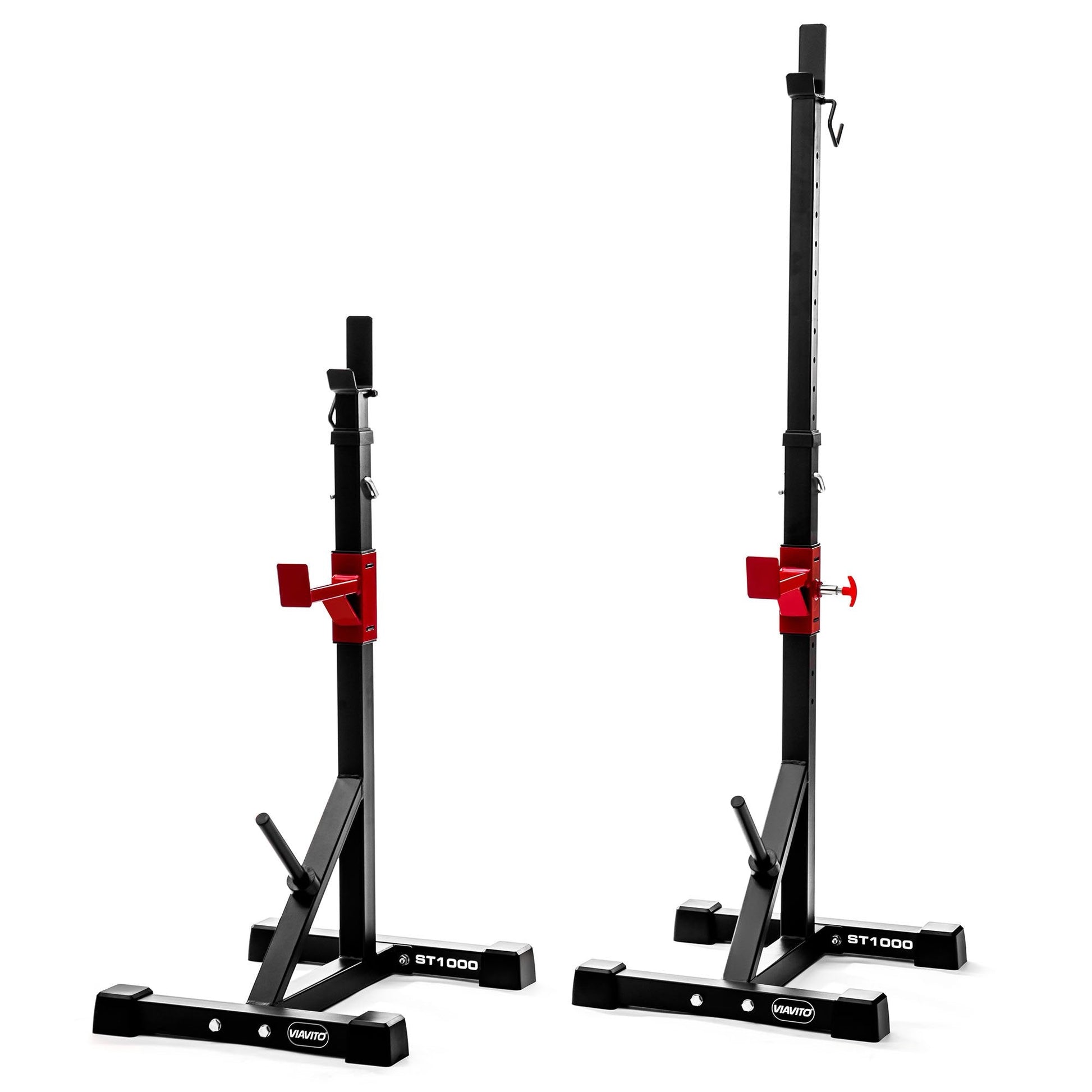 |Viavito ST1000 Adjustable Squat Stands with Barbell Spotter Catchers - Folded|