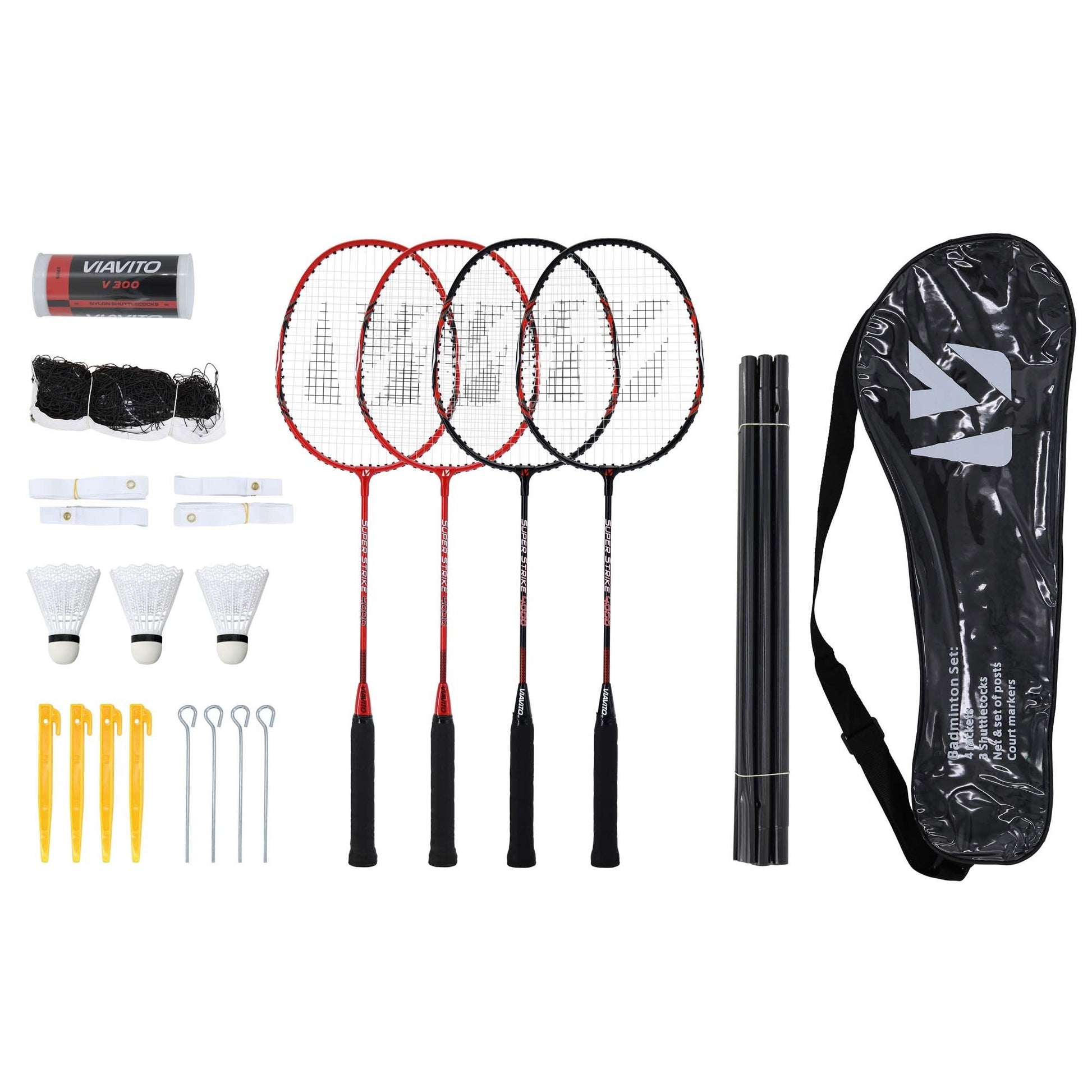 |Viavito Super Strike 4 Player Badminton Set|