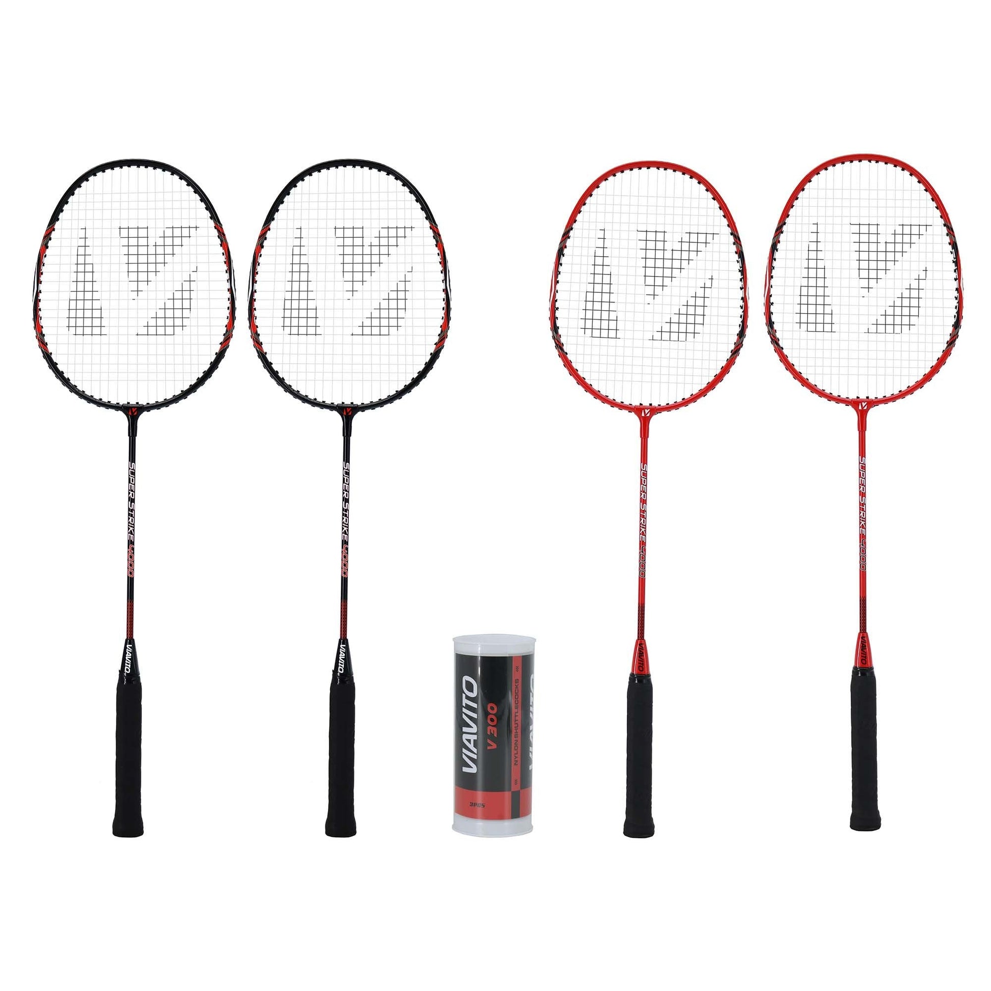 |Viavito Super Strike 4 Player Badminton Set Package Rackets|